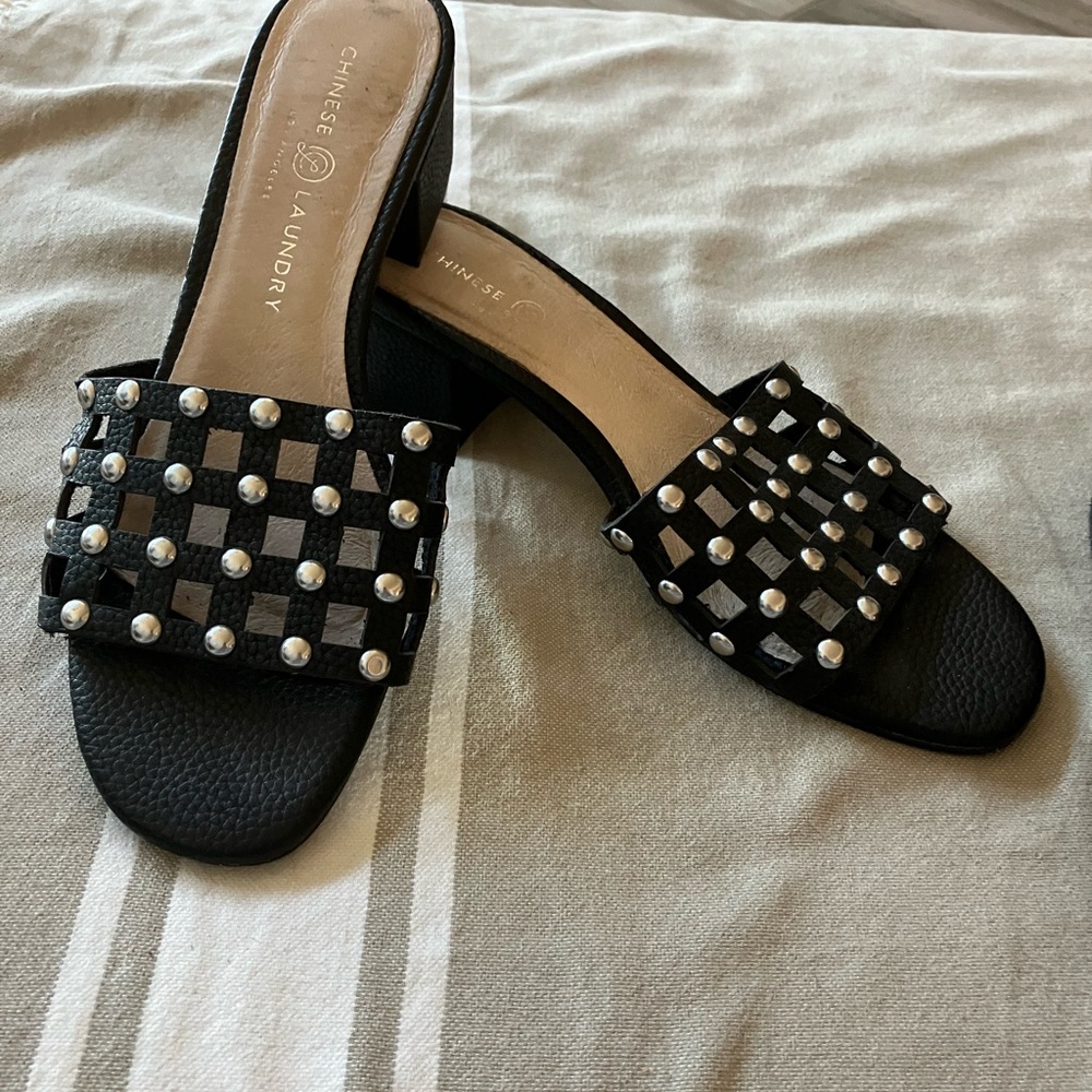 Sandal with block heel